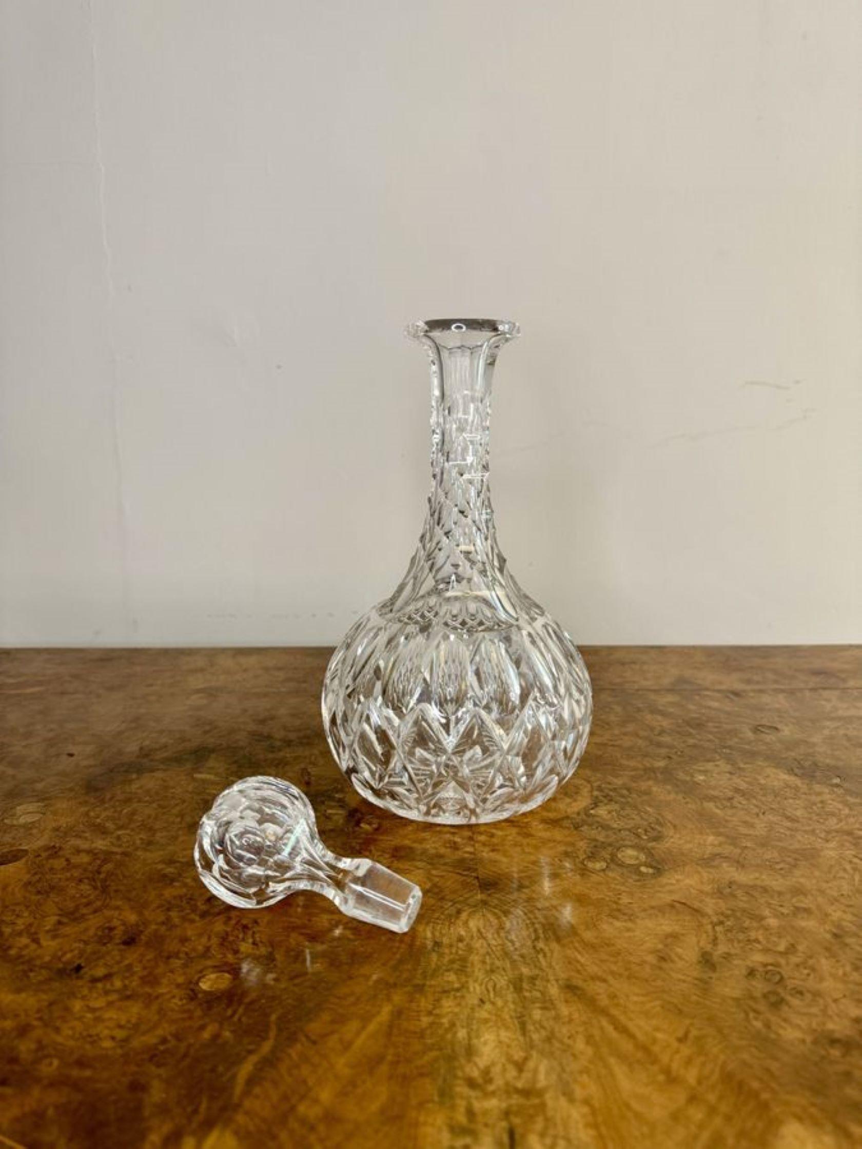 Carafe à décanter en verre taillé de l'époque édouardienne, d'une qualité exceptionnelle Bon état - En vente à Ipswich, GB
