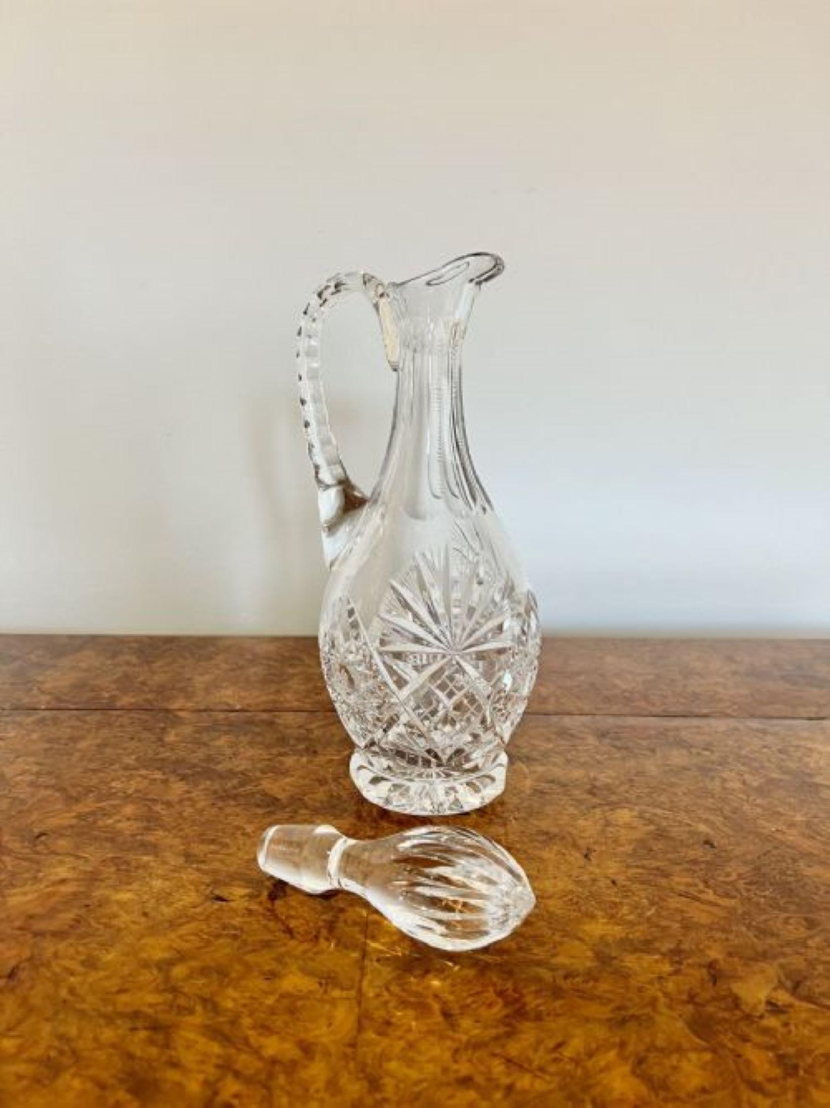 Cut Glass Wonderful quality antique Edwardian cut glass decanter  For Sale
