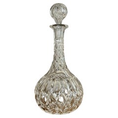 Maravillosa jarra de cristal tallado eduardiano antiguo de calidad