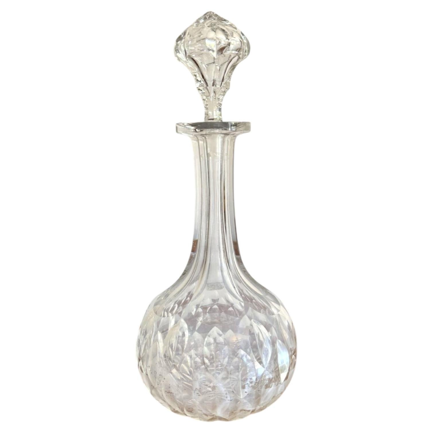 Wonderful quality antique Edwardian cut glass decanter