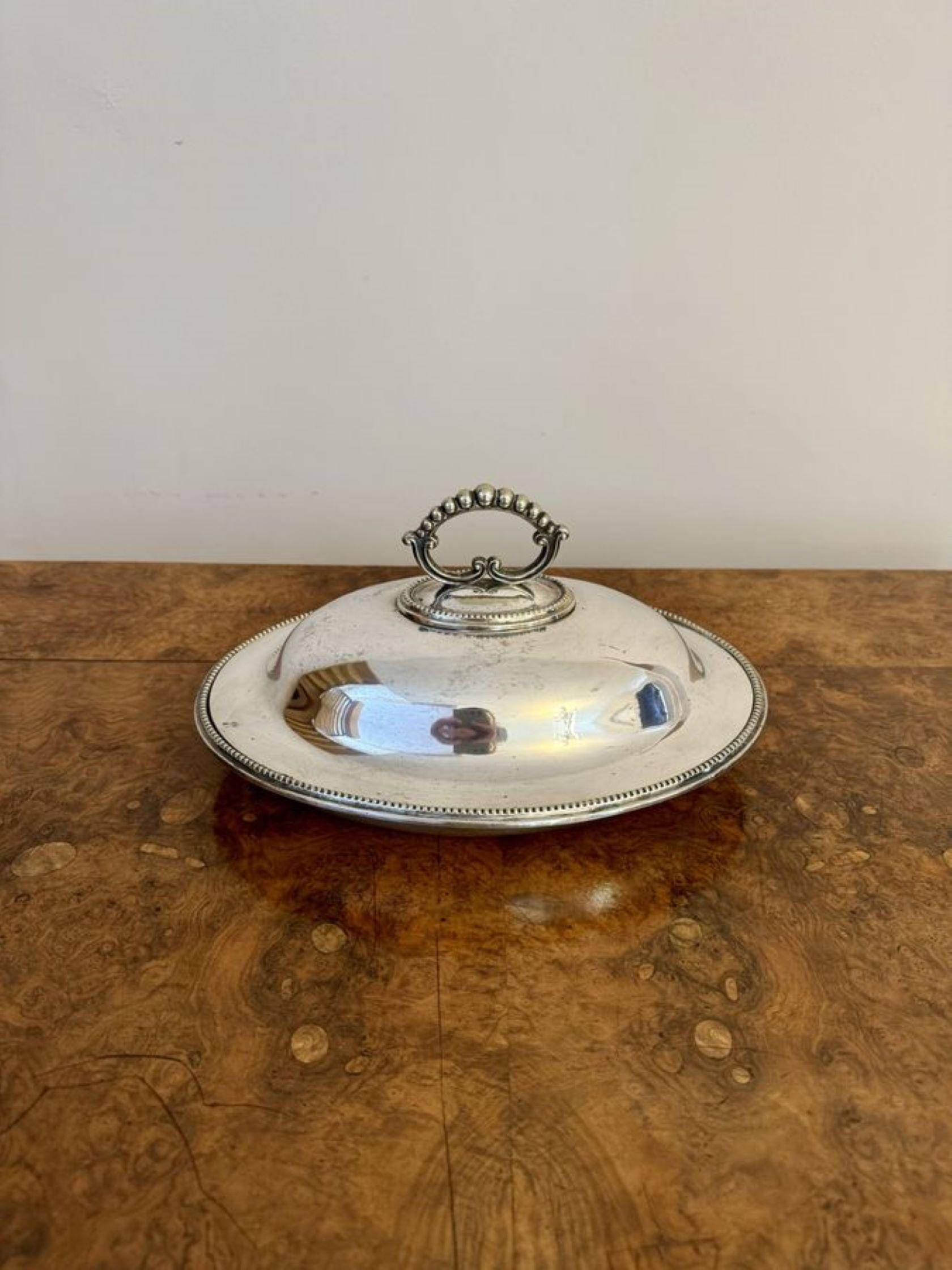 20th Century Wonderful quality antique Edwardian silver plated entree dish  For Sale