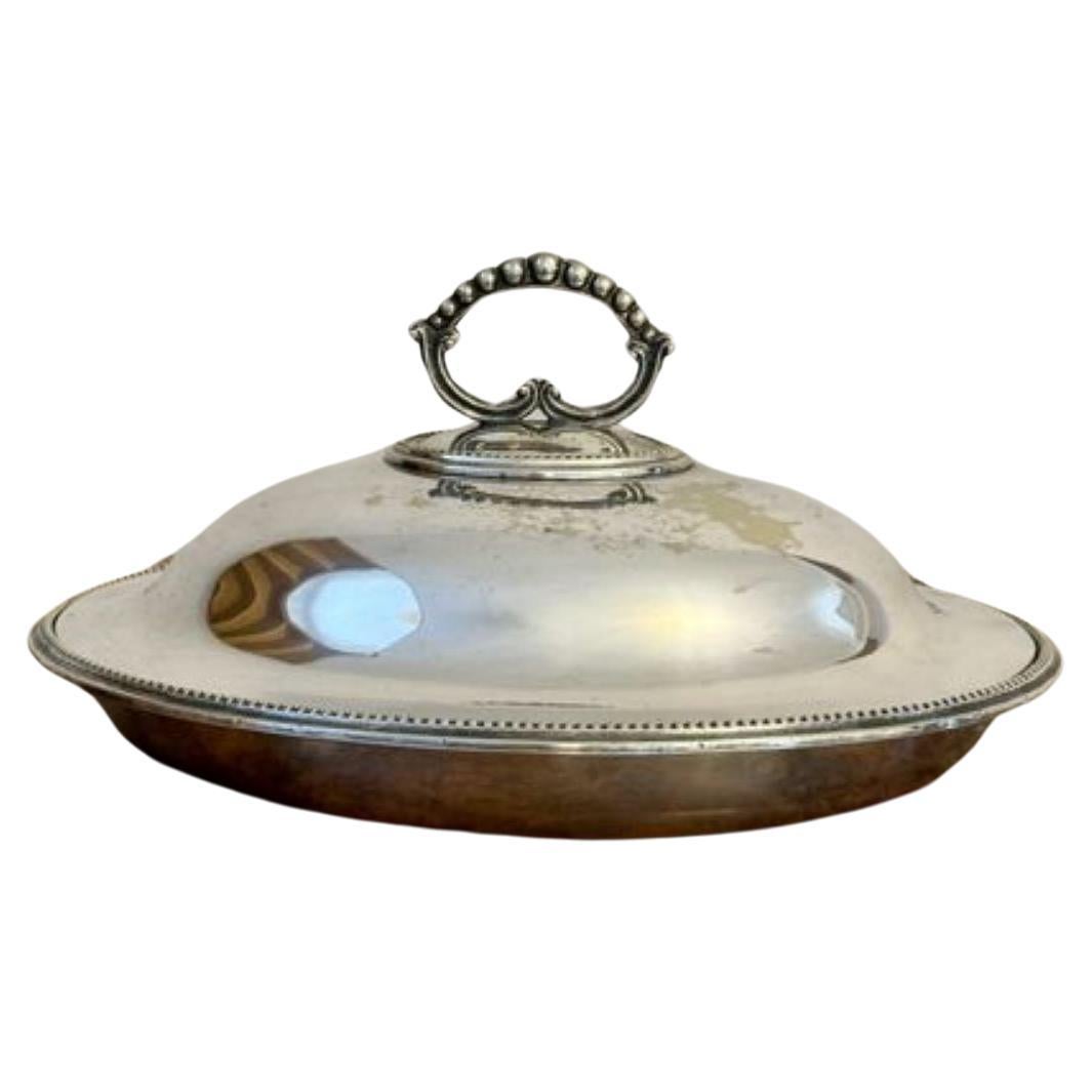 Wonderful quality antique Edwardian silver plated entree dish  For Sale