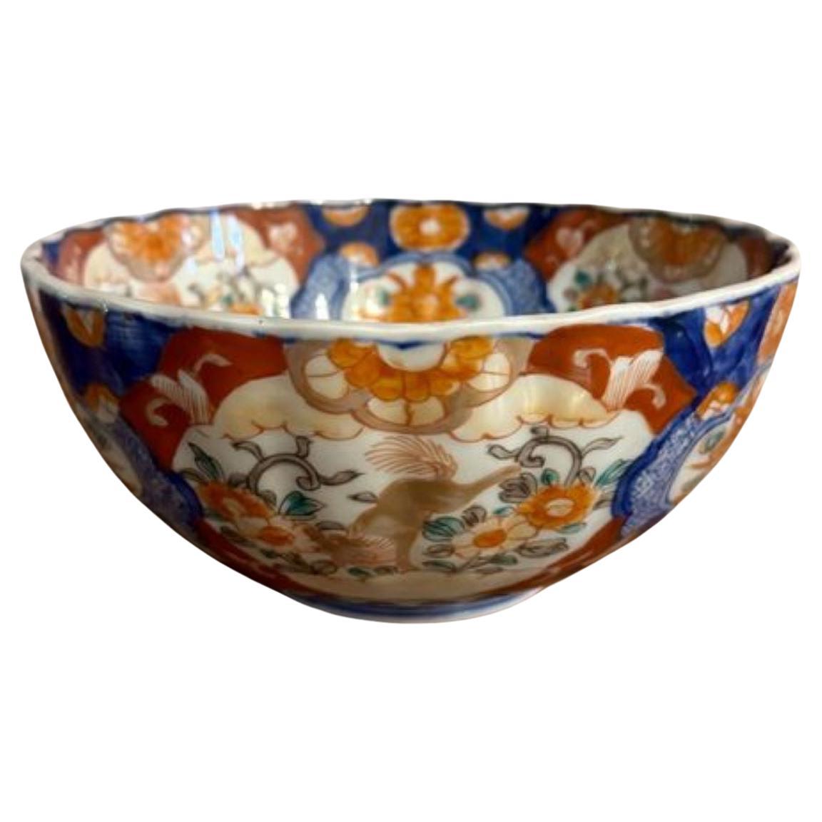 Cuenco imari japonés antiguo de magnífica calidad