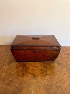 Wonderful quality antique Regency burr walnut tea caddy