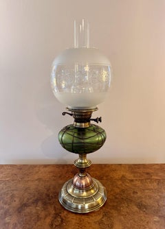 Wonderful quality antique Victorian copper & brass oil lamp