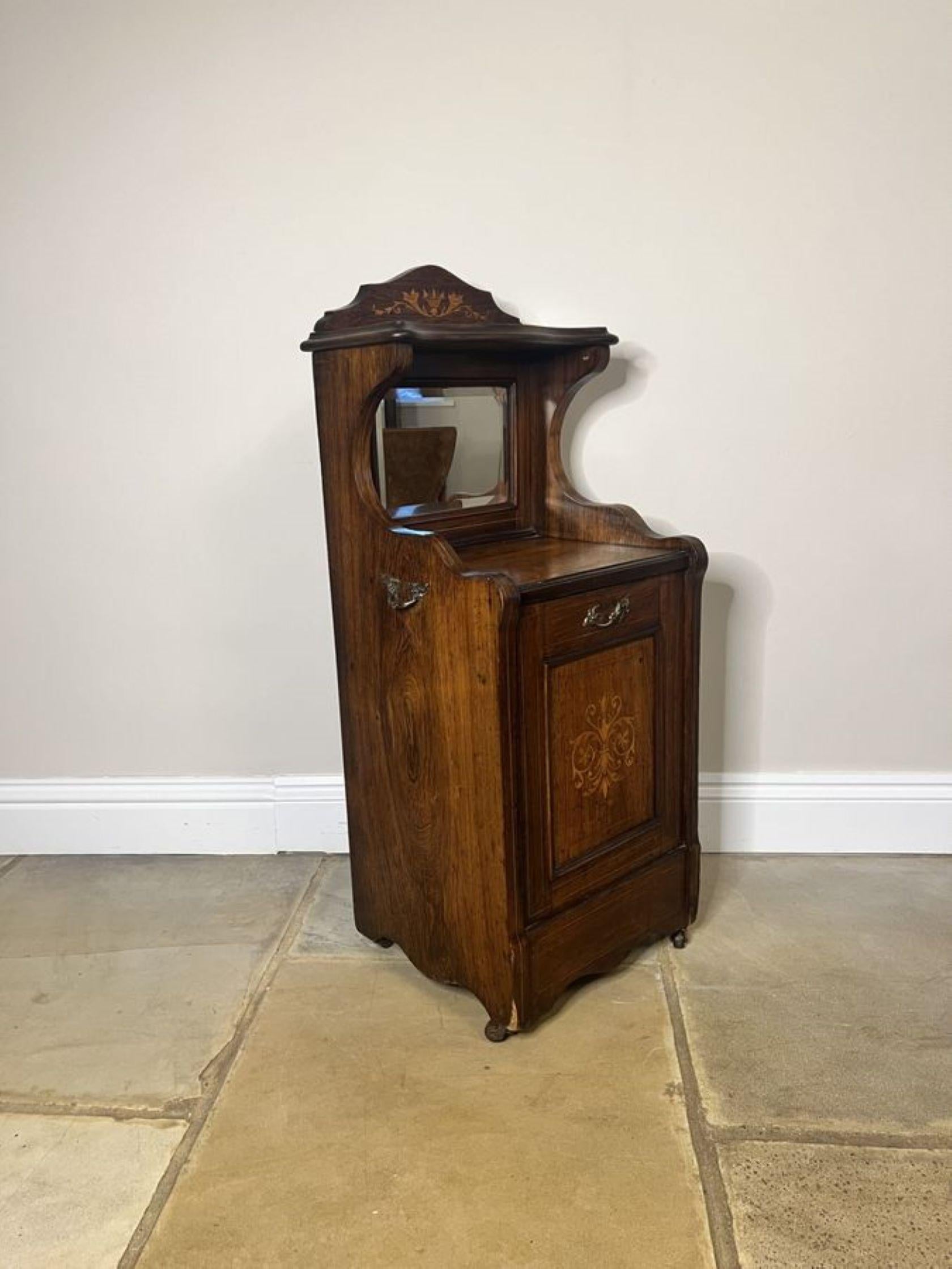 Primo vittoriano Meravigliosa cassetta per il carbone in legno di palissandro intarsiato di epoca vittoriana in vendita