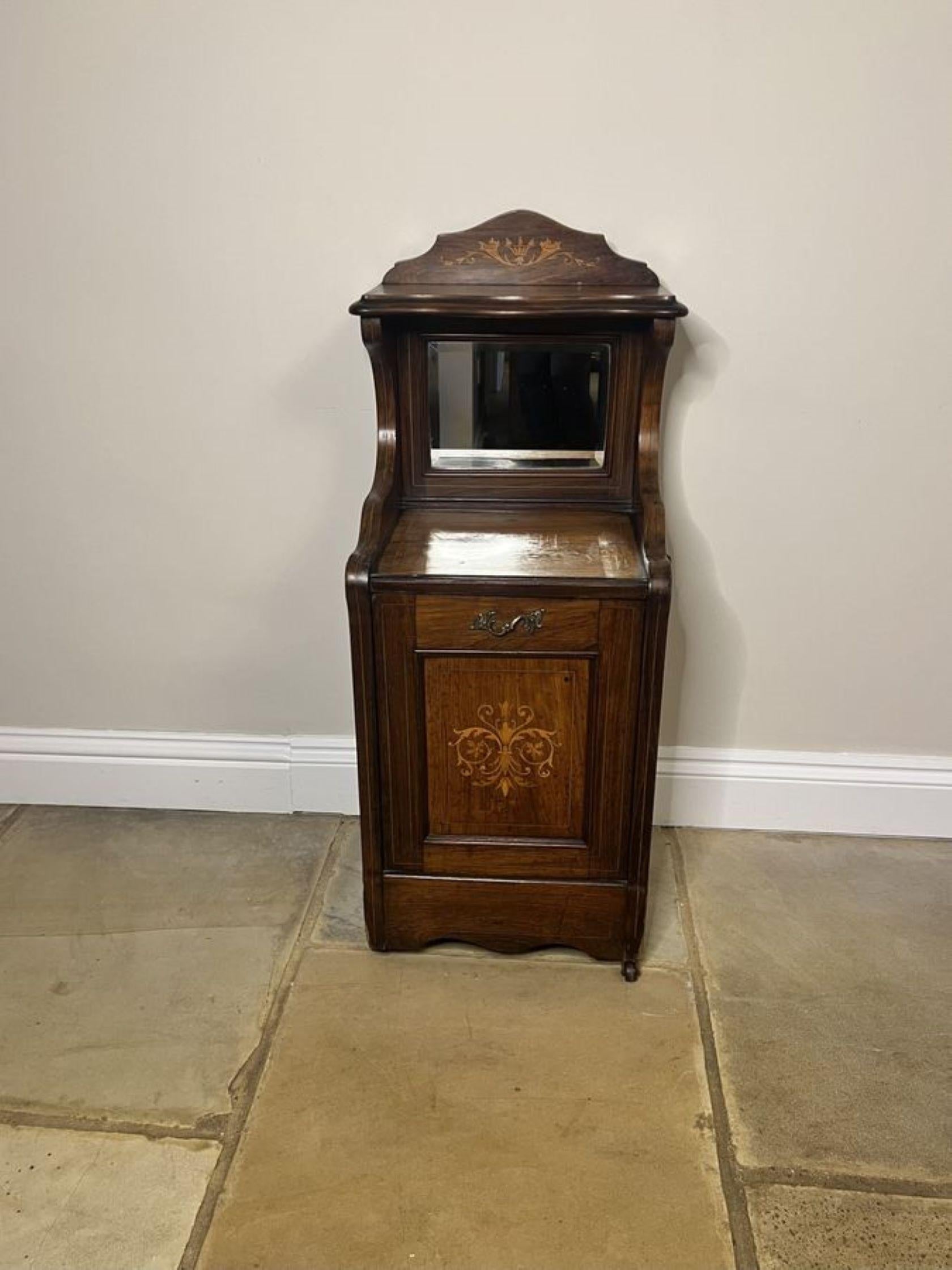 Meravigliosa cassetta per il carbone in legno di palissandro intarsiato di epoca vittoriana in vendita 1