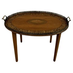 Wonderful quality antique Victorian mahogany inlaid tray table