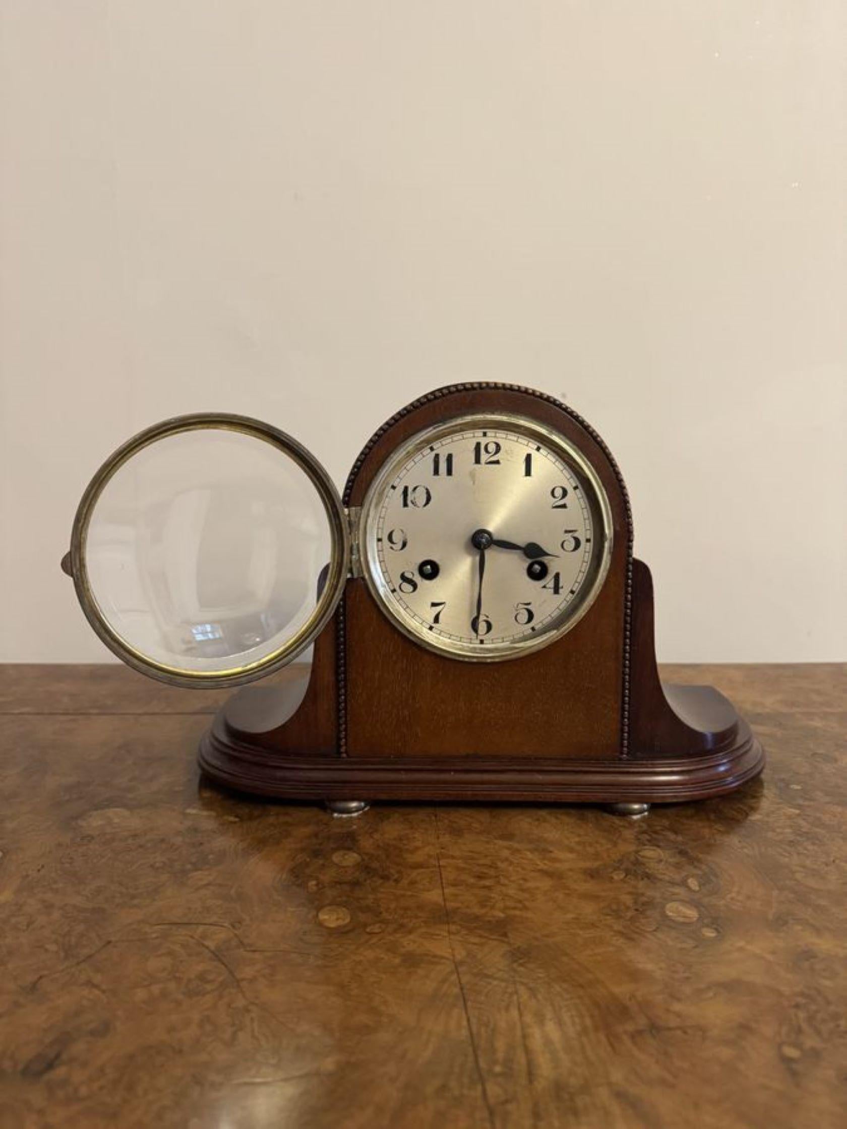 Reloj de manto antiguo victoriano de caoba de maravillosa calidad siglo XIX