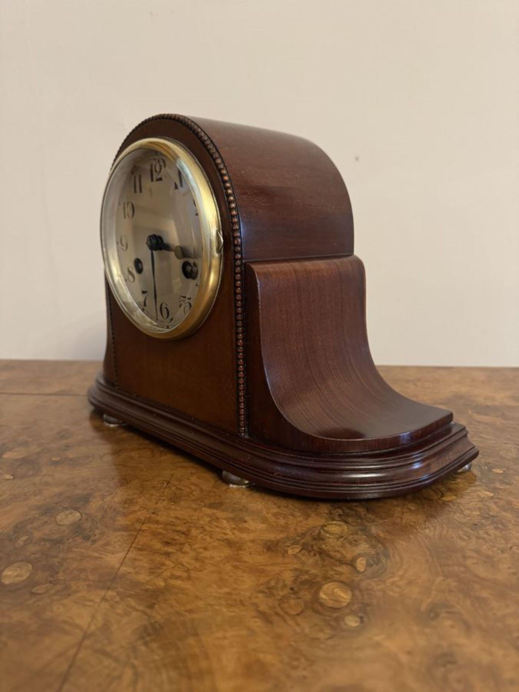 Reloj de manto antiguo victoriano de caoba de maravillosa calidad Caoba