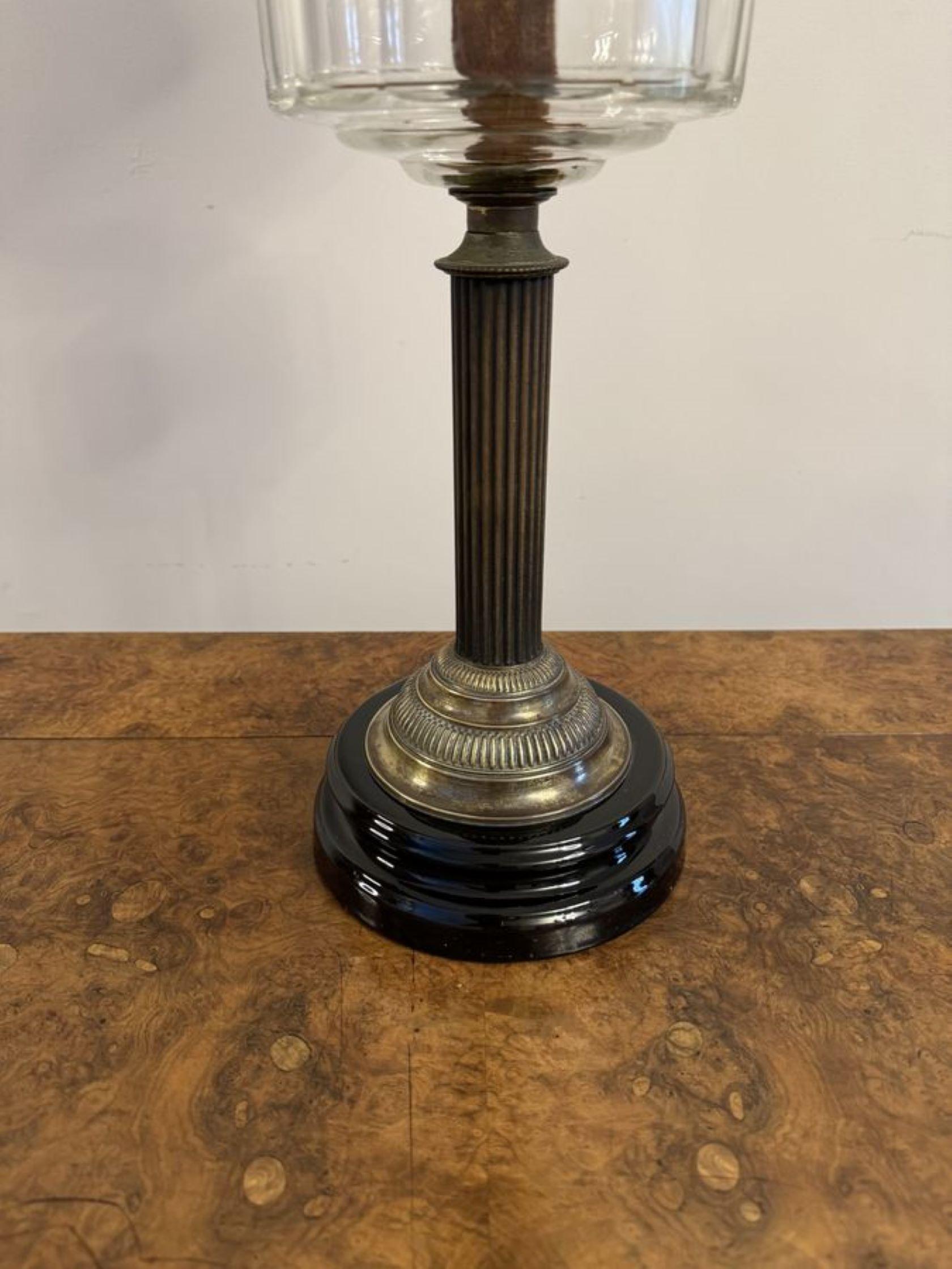 Early Victorian Wonderful quality antique Victorian oil lamp For Sale