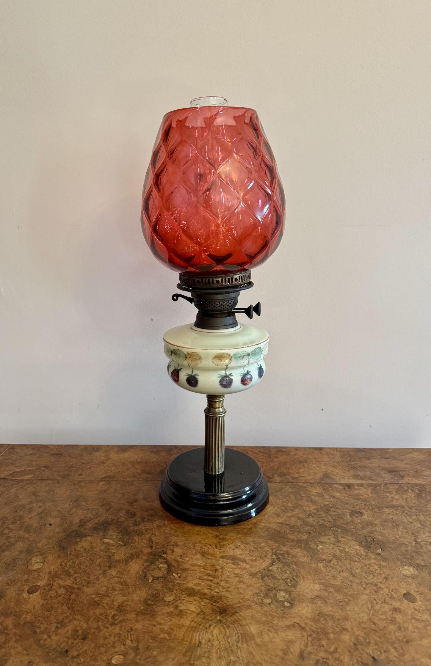 Lámpara de aceite victoriana antigua de maravillosa calidad en Bueno estado para la venta en Ipswich, GB