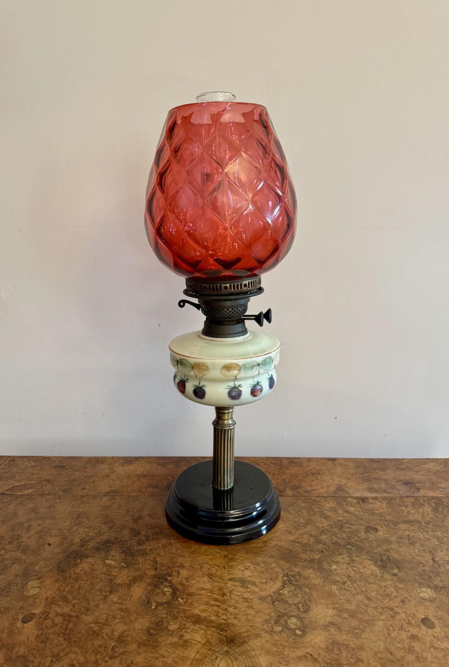 Lámpara de aceite victoriana antigua de maravillosa calidad siglo XIX en venta