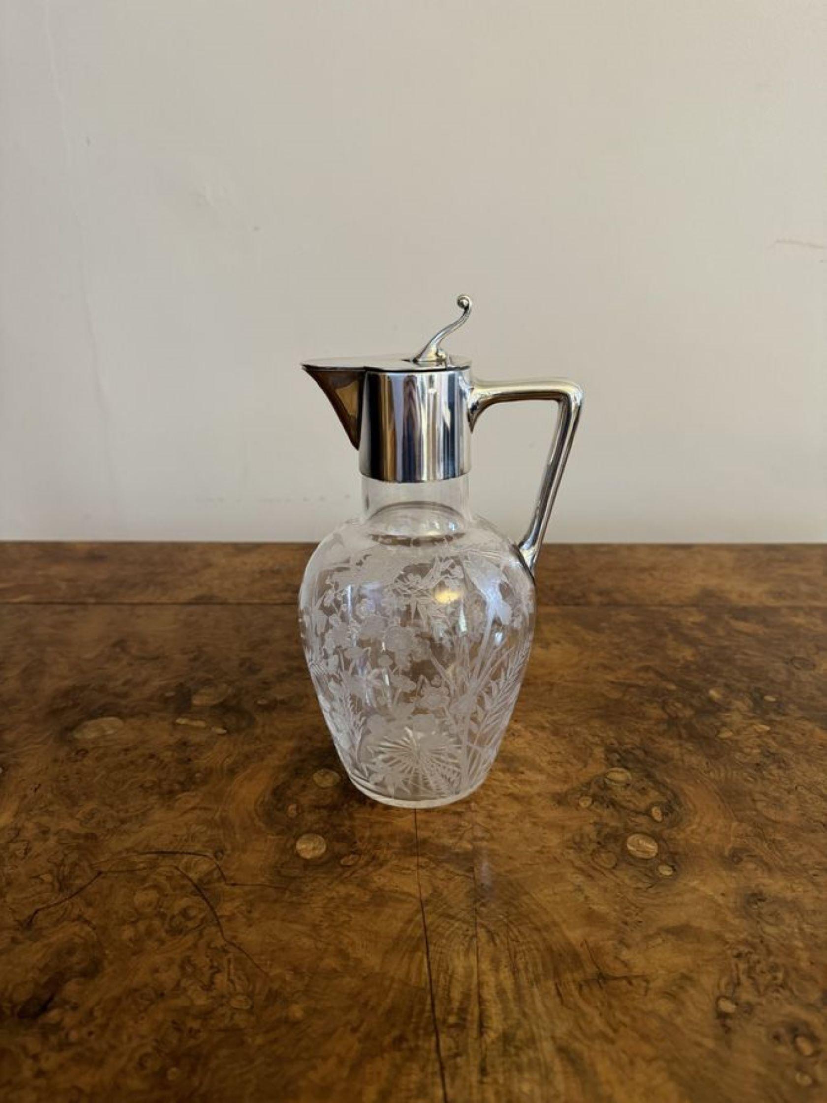 19th Century Wonderful quality antique Victorian silver plated claret jug  For Sale