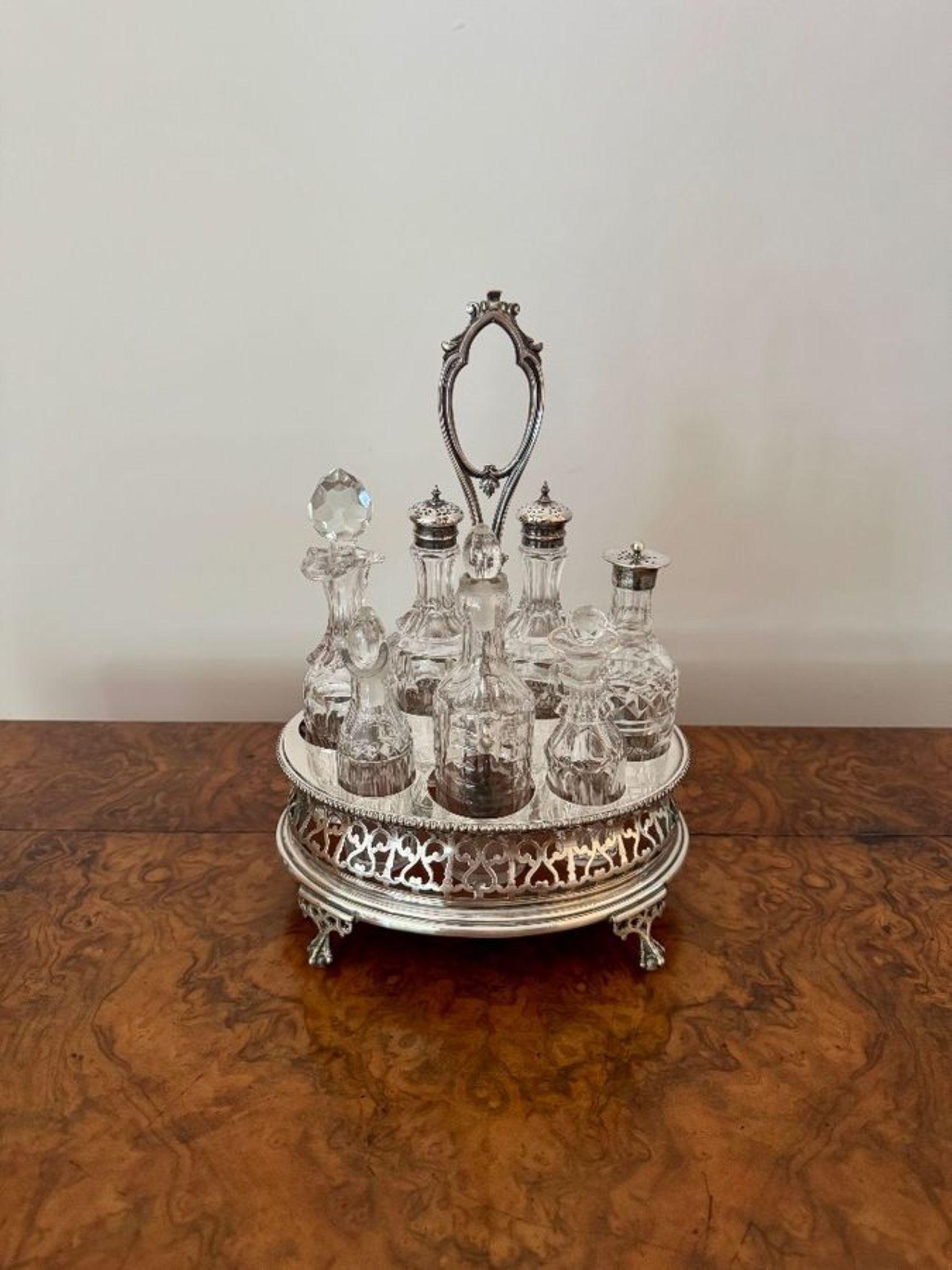 Wunderbare Qualität antiken viktorianischen Silber Sterling sieben Flasche cruet Set im Angebot 5