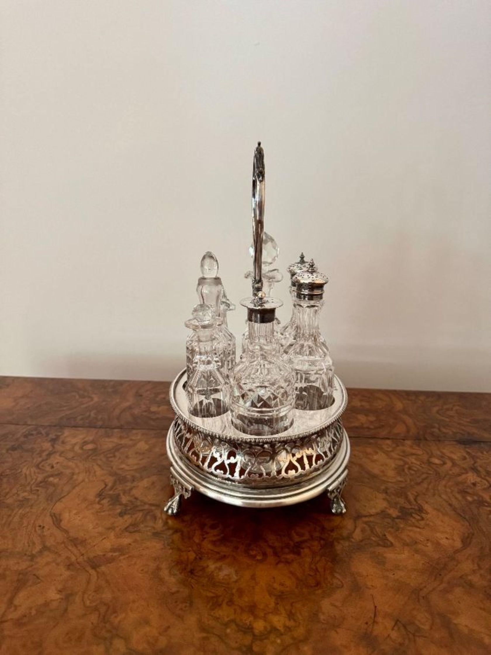 Wunderbare Qualität antiken viktorianischen Silber Sterling sieben Flasche cruet Set (Britisch) im Angebot