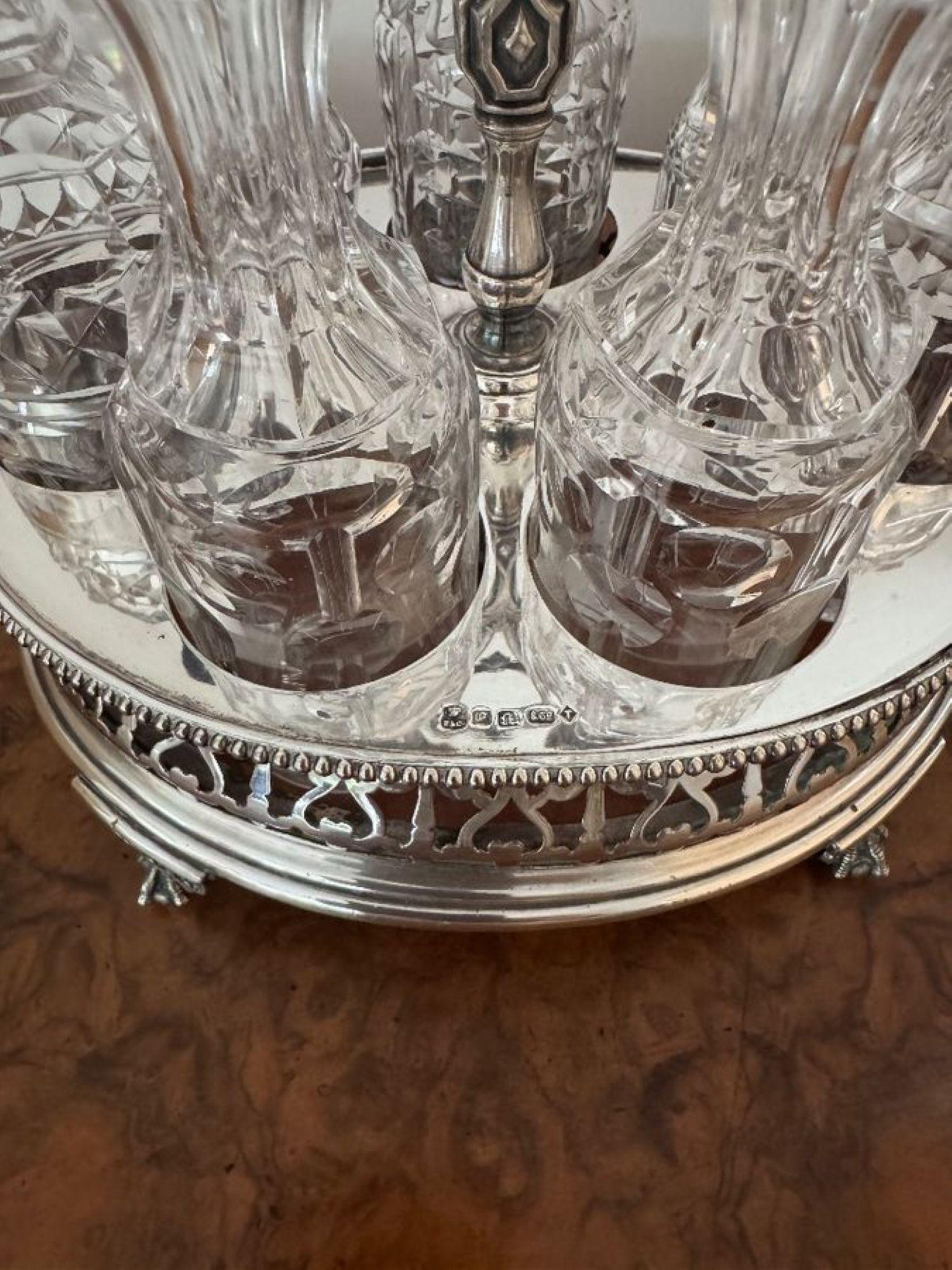Wunderbare Qualität antiken viktorianischen Silber Sterling sieben Flasche cruet Set im Zustand „Gut“ im Angebot in Ipswich, GB