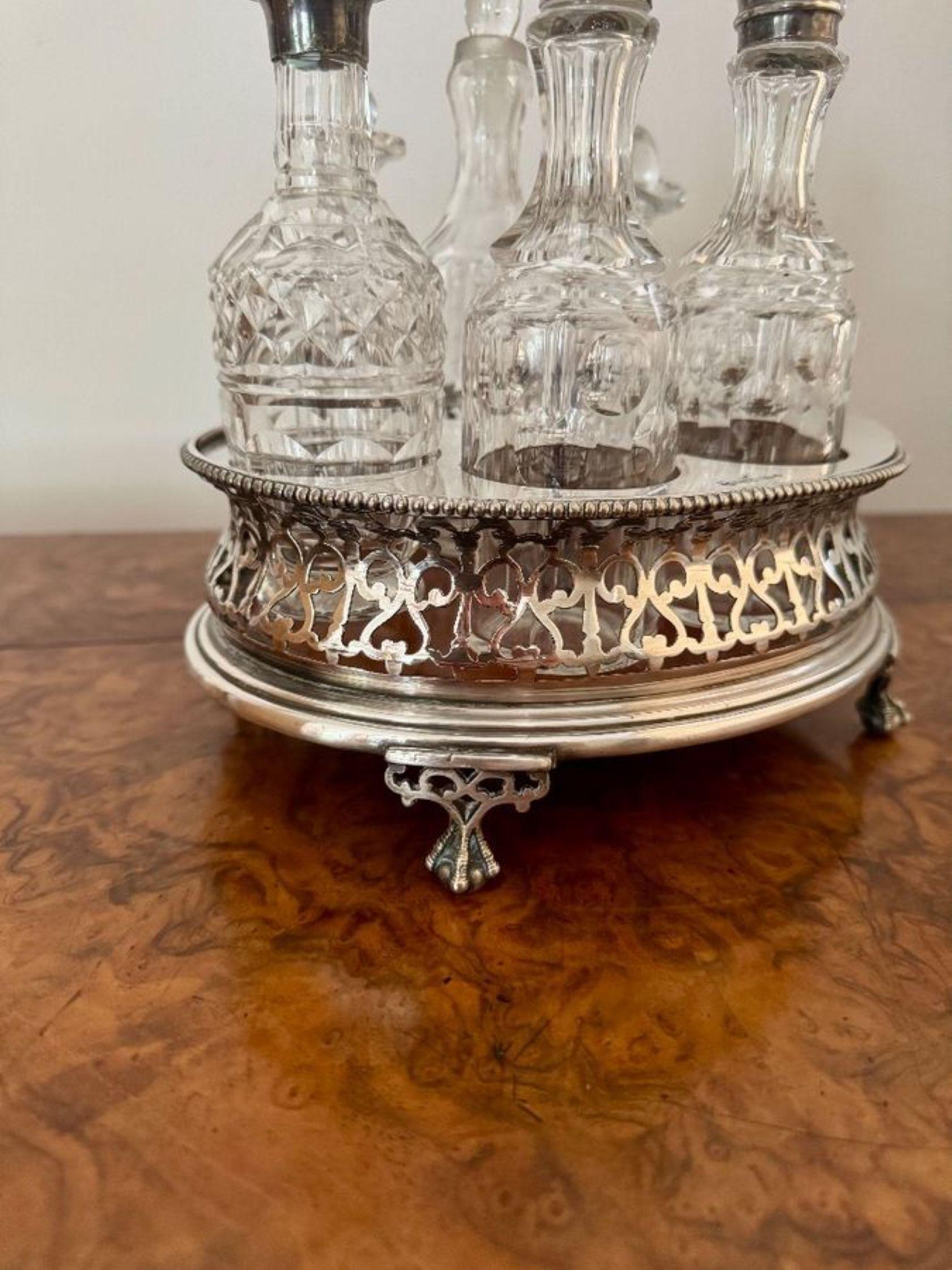 Wunderbare Qualität antiken viktorianischen Silber Sterling sieben Flasche cruet Set (19. Jahrhundert) im Angebot