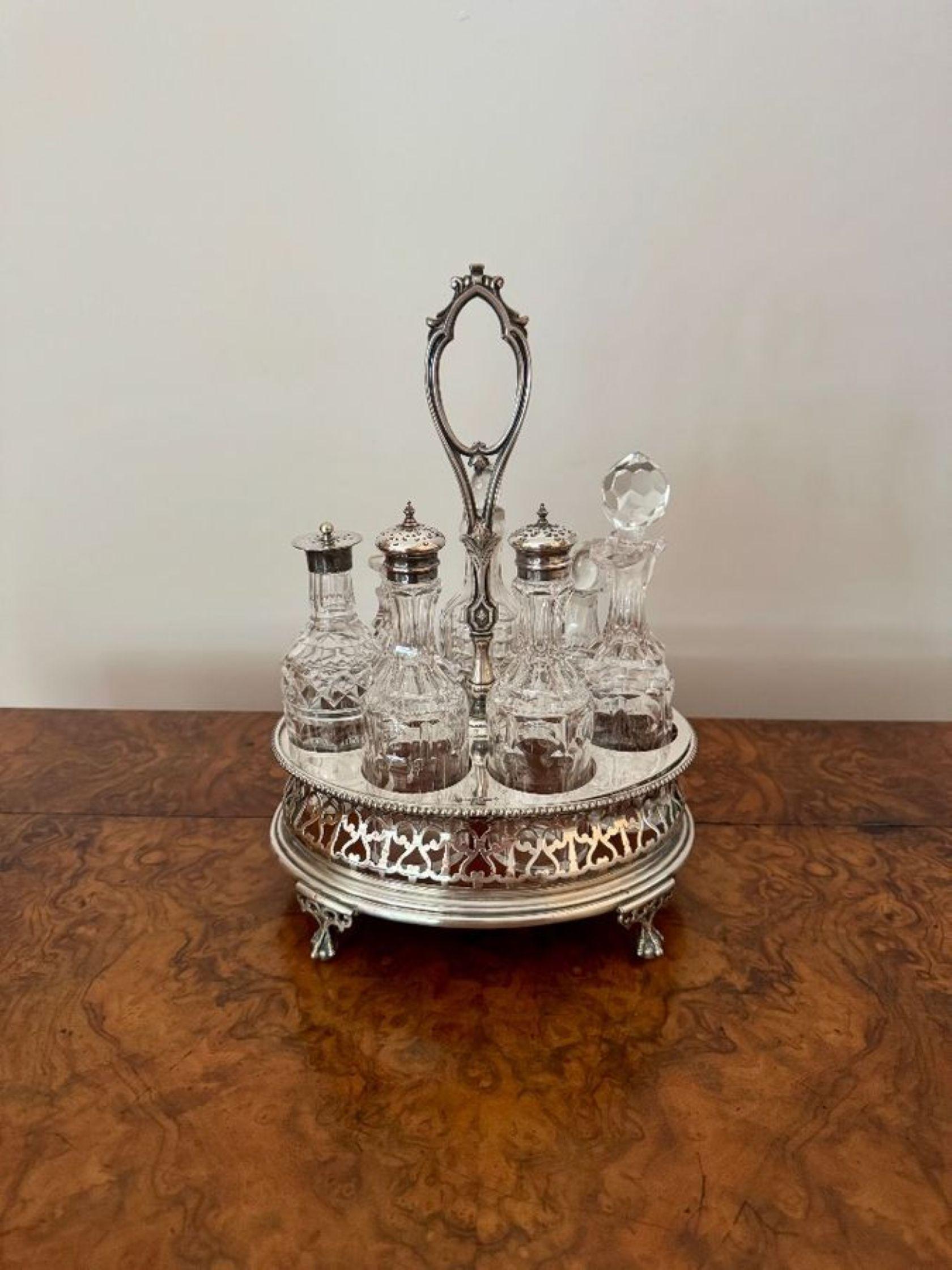 Wunderbare Qualität antiken viktorianischen Silber Sterling sieben Flasche cruet Set im Angebot 3