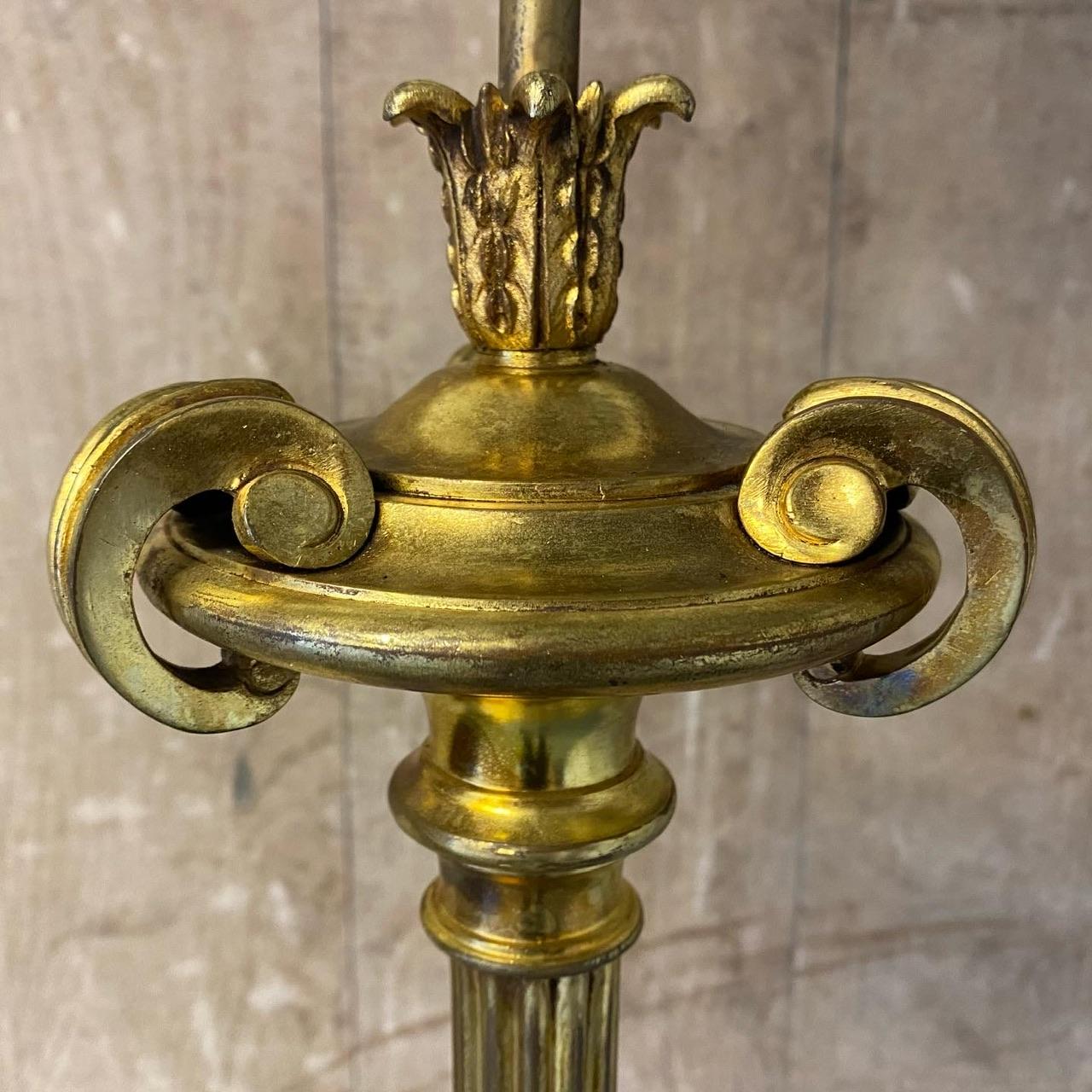 Wonderful Quality French Brass Standard Lamp For Sale 3