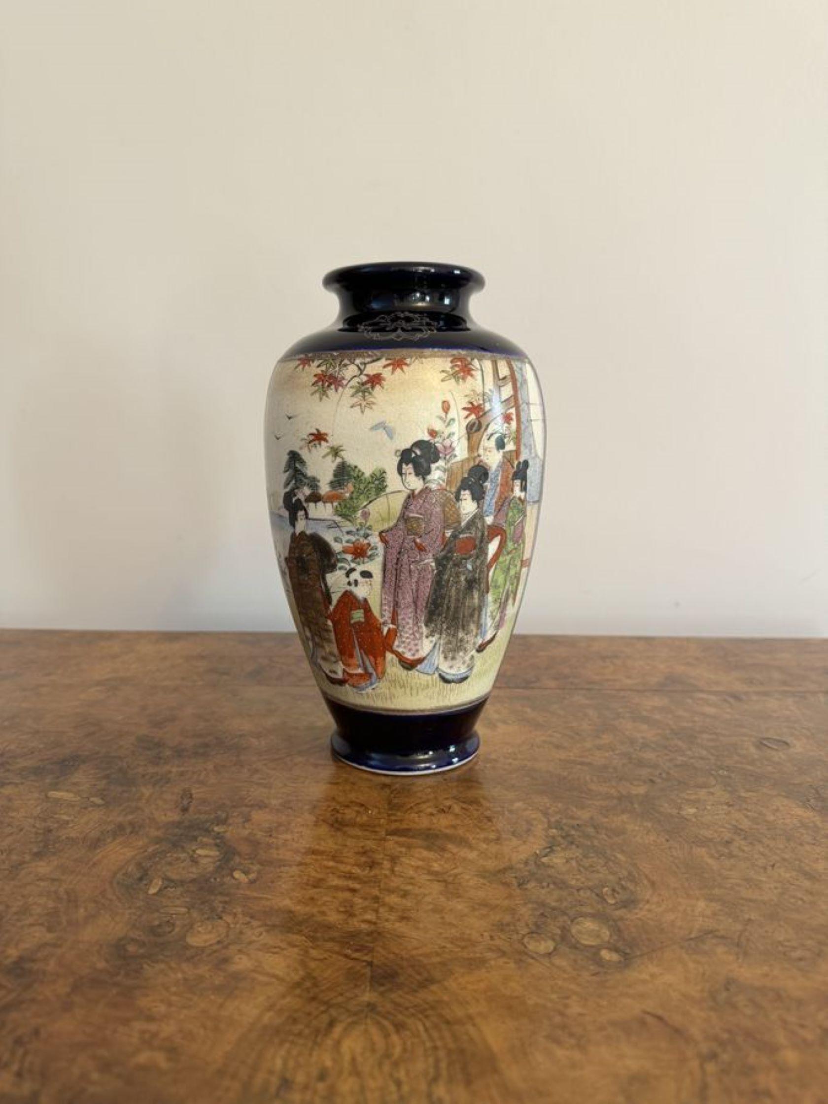 Ceramic Wonderful quality pair of antique Japanese satsuma vases  For Sale