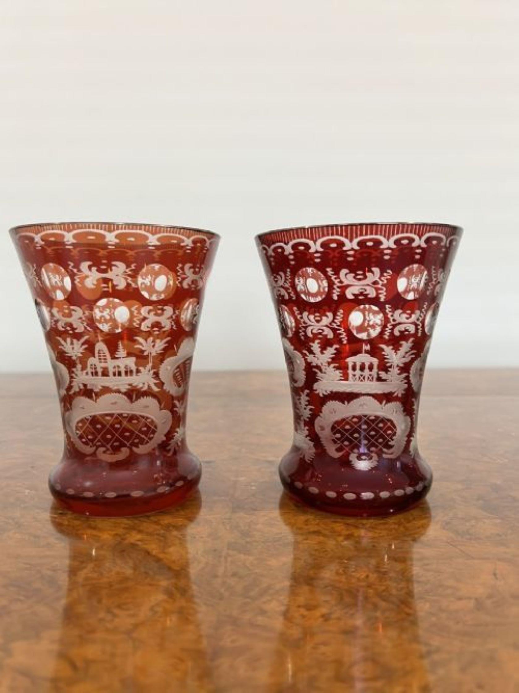 Wonderful quality pair of antique Victorian beakers In Good Condition For Sale In Ipswich, GB