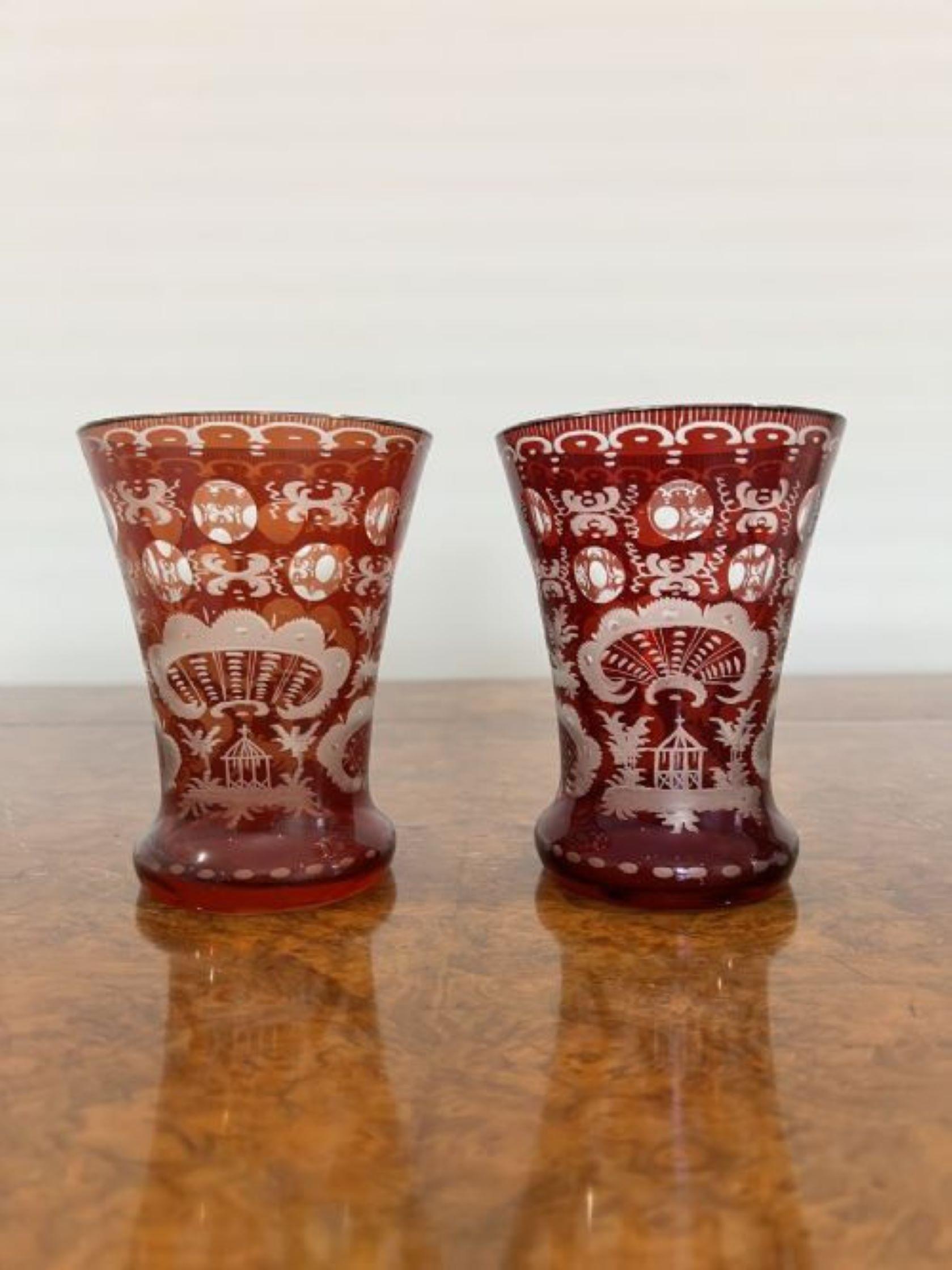 19th Century Wonderful quality pair of antique Victorian beakers For Sale