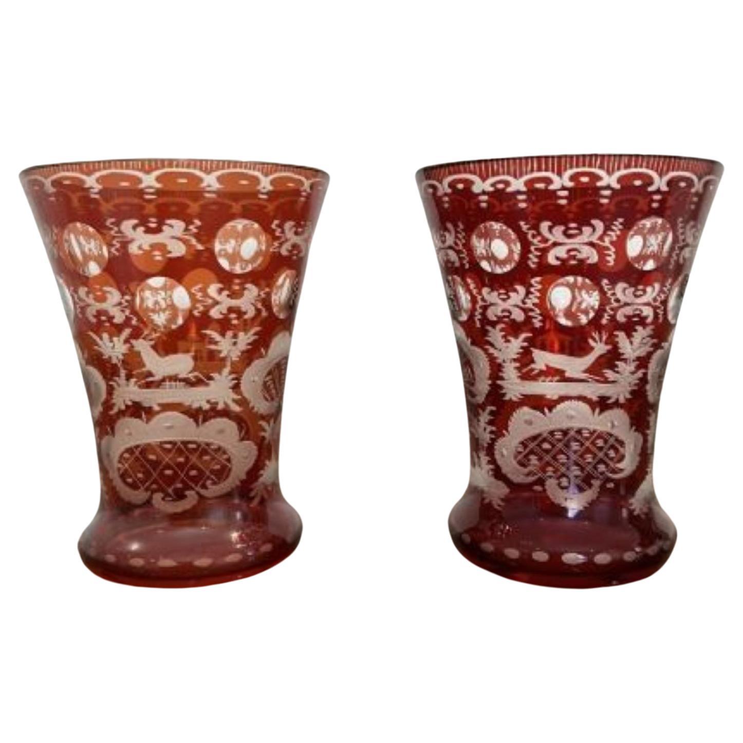 Wonderful quality pair of antique Victorian beakers