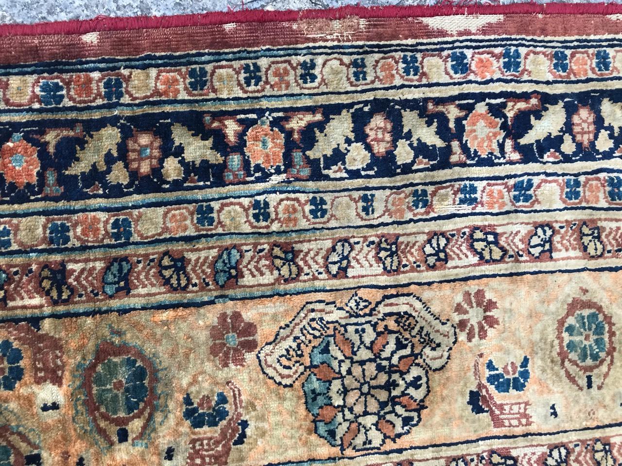 Wonderful Rare Antique Silk Tabriz Prayer Rug 4