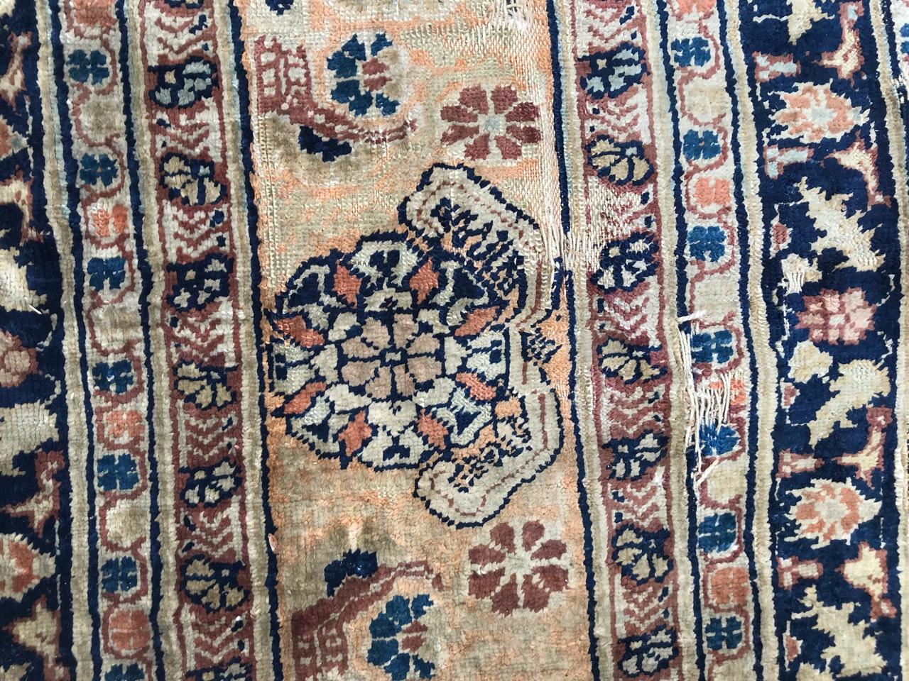 Wonderful Rare Antique Silk Tabriz Prayer Rug 9