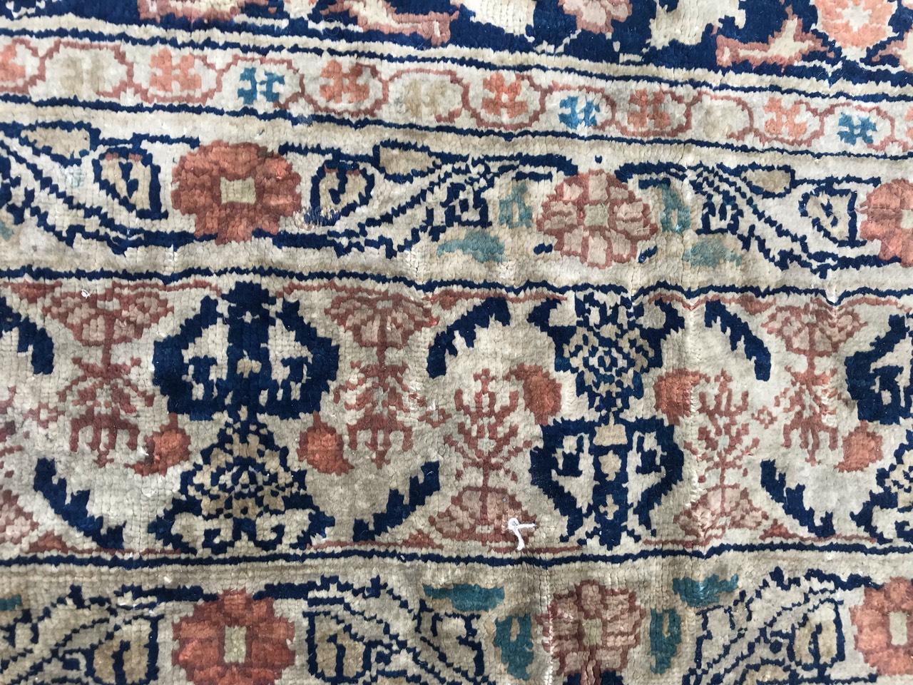 Wonderful Rare Antique Silk Tabriz Prayer Rug 10