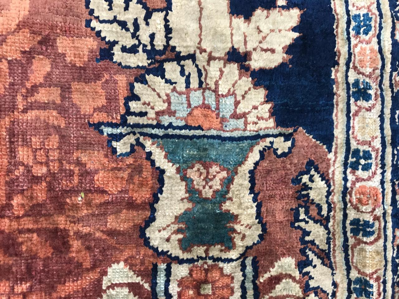 Wonderful Rare Antique Silk Tabriz Prayer Rug 13