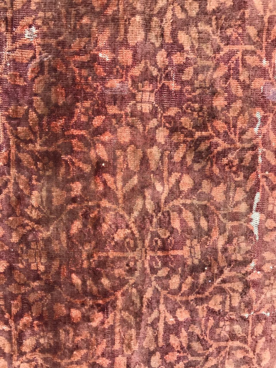 Hand-Knotted Bobyrug’s Wonderful Rare Antique Silk Tabriz Prayer Rug For Sale