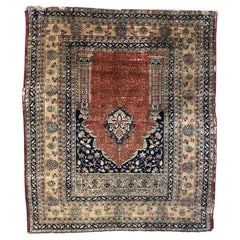Bobyrug’s Wonderful Rare Antique Silk Tabriz Prayer Rug