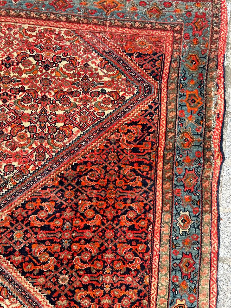 Maravillosa y rara alfombra antigua malayer Farahan en venta 5