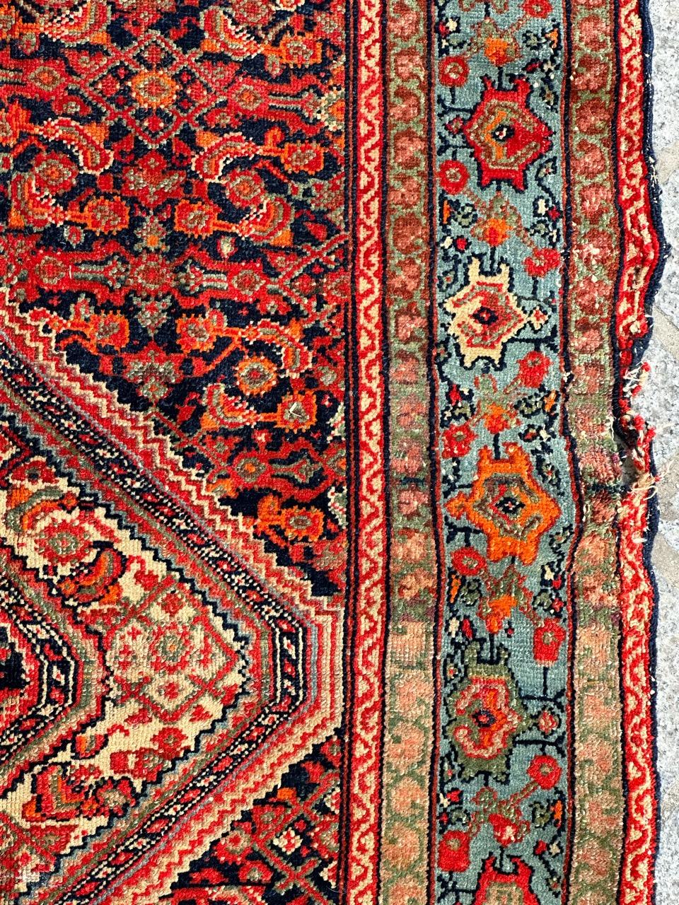 Maravillosa y rara alfombra antigua malayer Farahan en venta 6