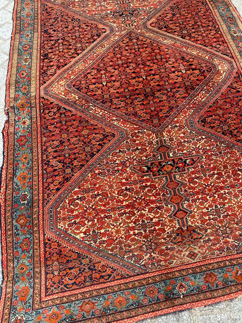 Maravillosa y rara alfombra antigua malayer Farahan en venta 10