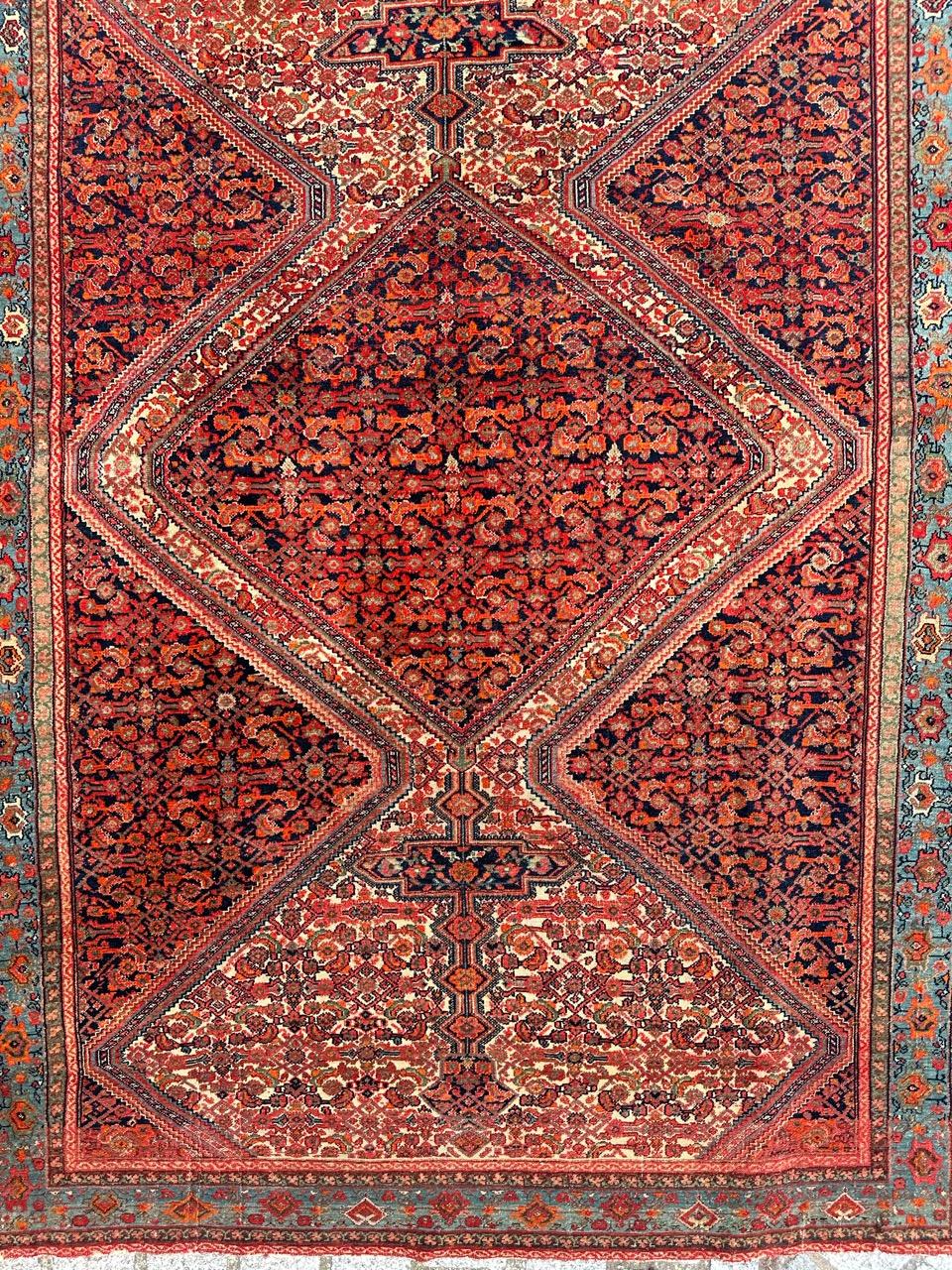 Maravillosa y rara alfombra antigua malayer Farahan Malayer en venta