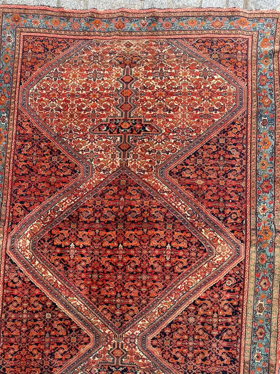 Maravillosa y rara alfombra antigua malayer Farahan Asiático en venta