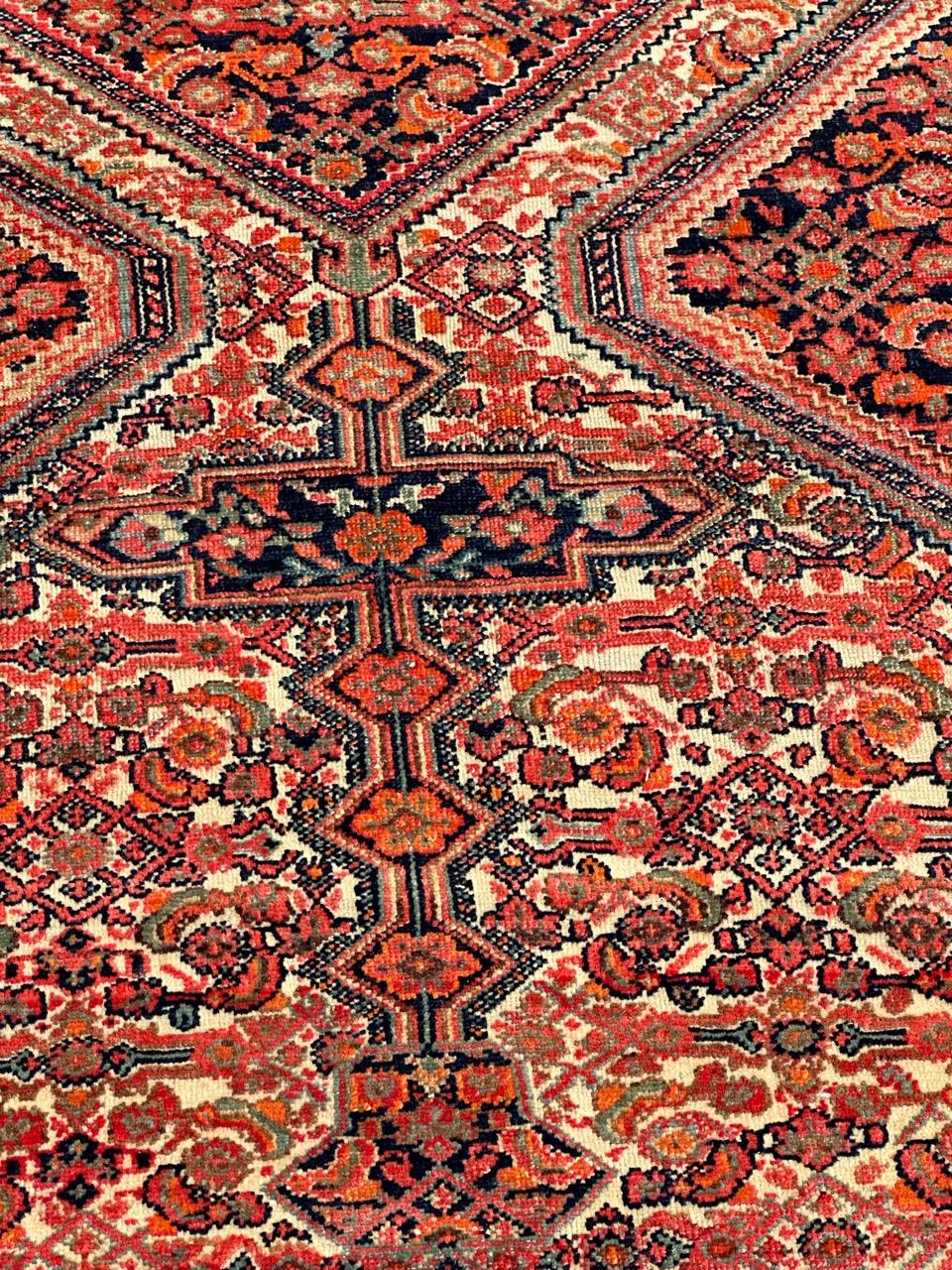 Maravillosa y rara alfombra antigua malayer Farahan en Bueno estado para la venta en Saint Ouen, FR