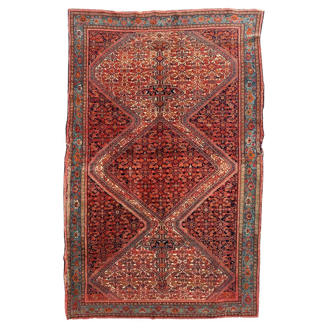 Wonderful rare fine antique malayer Farahan rug