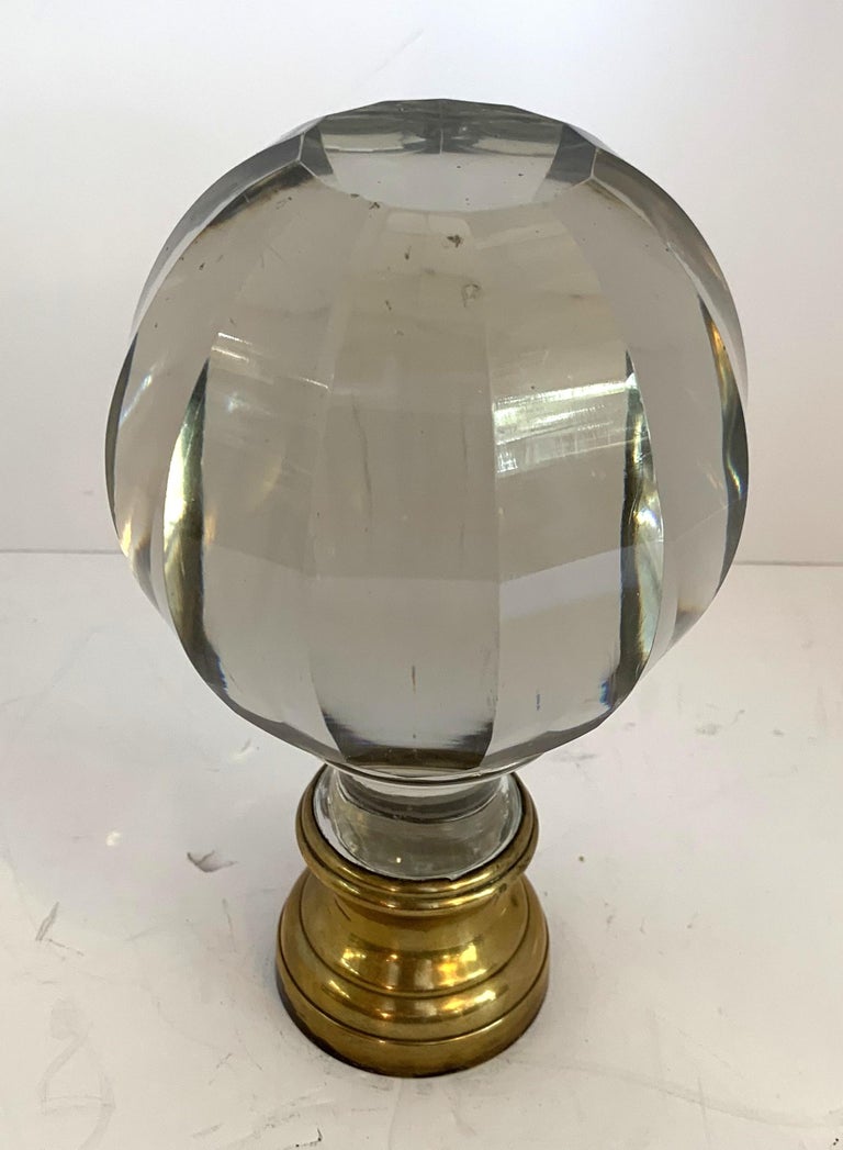 Wonderful Rare Large Bronze Crystal Panel Banister Newel Post Finial at