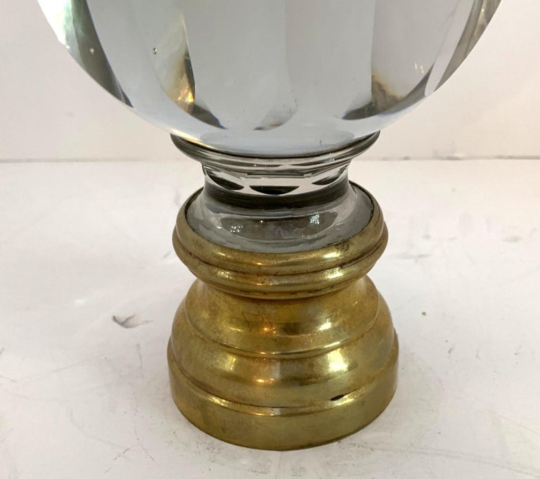 Wonderful Rare Large Bronze Crystal Panel Banister Newel Post Finial at