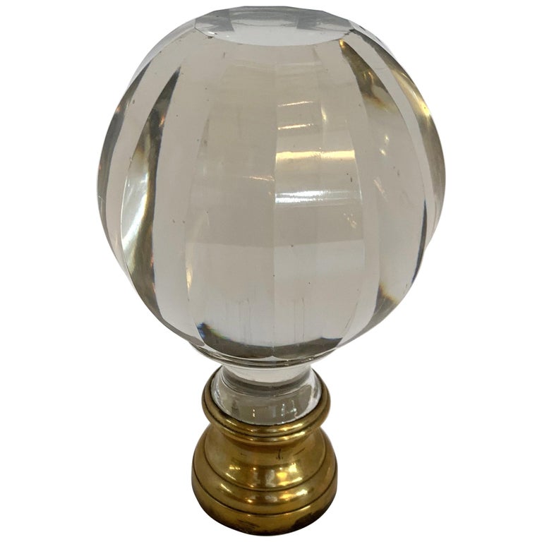 Wonderful Rare Large Bronze Crystal Panel Banister Newel Post Finial at