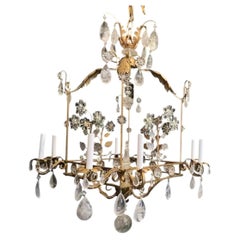 Wonderful Rare Maison Baguès Louis XVI Massive Rock Crystal Square Chandelier