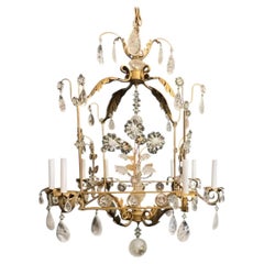 Wonderful Rare Maison Baguès Louis XVI Massive Rock Crystal Square Chandelier