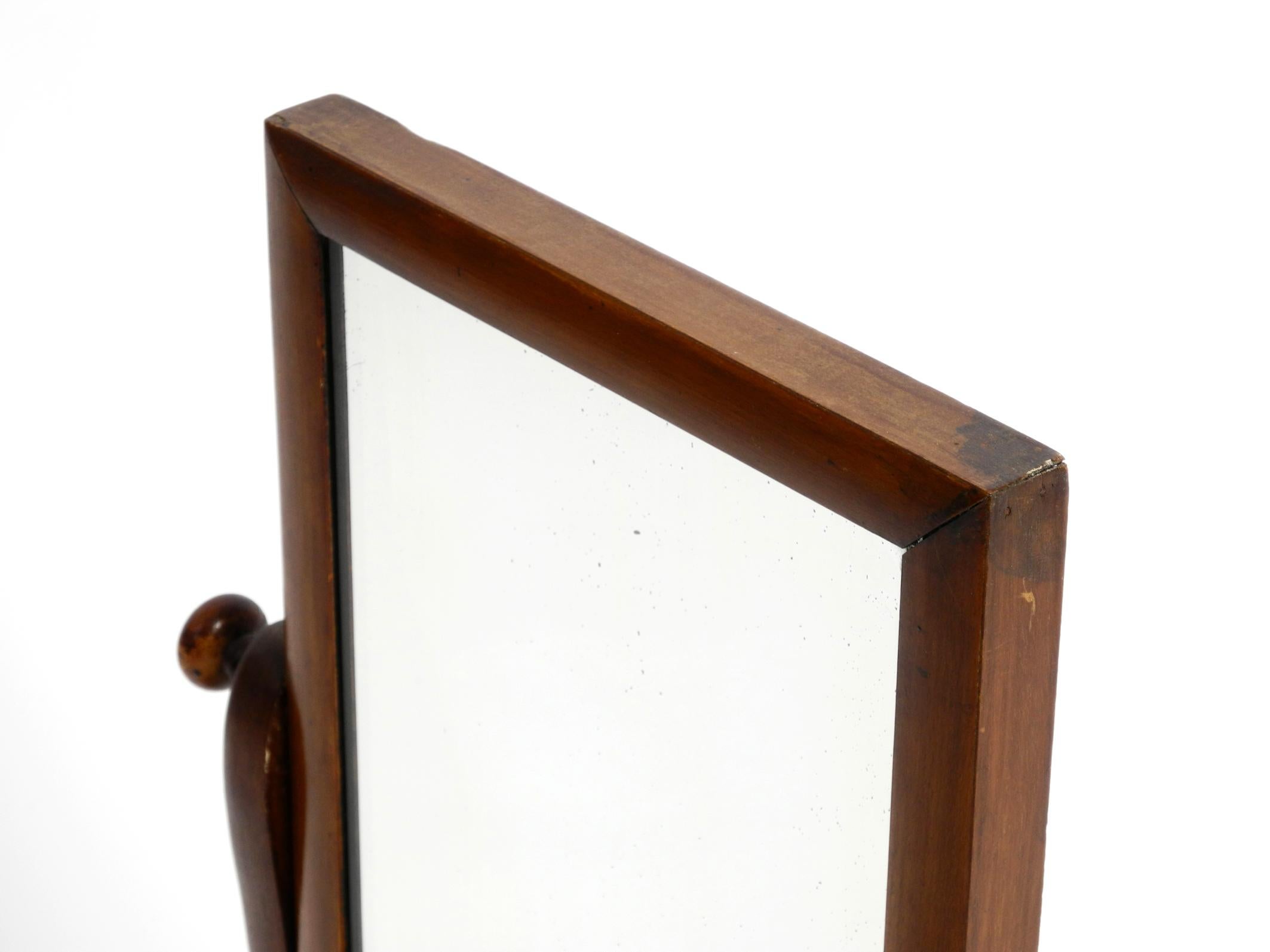 Wonderful Rare Original 1930s Large Swiveling Dresser Mirror Made of Walnut Wood 2