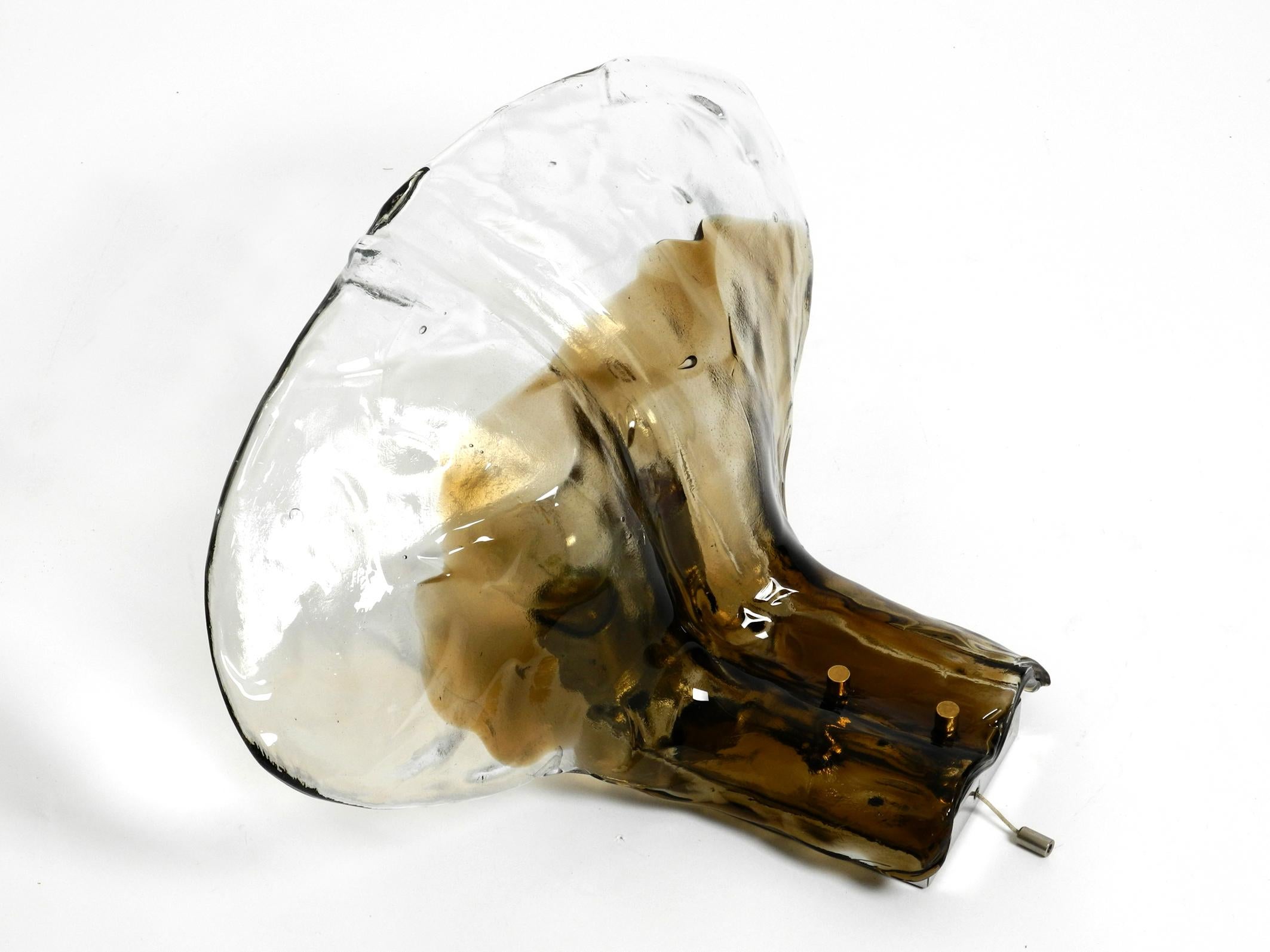 Austrian Wonderful Rare Original 1960s J.T. Kalmar Heavy Ice Glass Blossom Wall Lamp