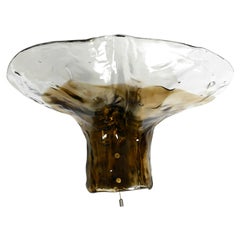 Vintage Wonderful Rare Original 1960s J.T. Kalmar Heavy Ice Glass Blossom Wall Lamp