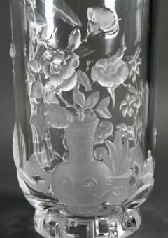 Wonderful Rare Verlys Art Glass Mandarin Chinoiserie Oriental Vase